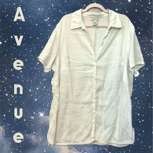 💜 AVENUE Button Down Blouse.EUC..p2p 26" length 31"